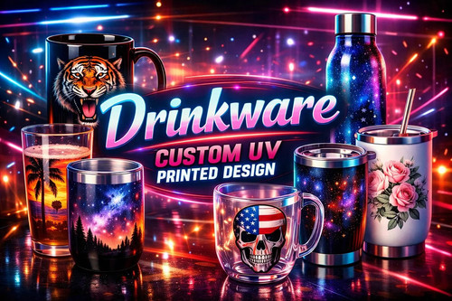 Custom printed drinkware - uv, |